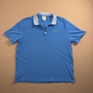 Lacoste Classic Fit Polo Shirt Blue L Men's Short Sleeve Embroidered Logo